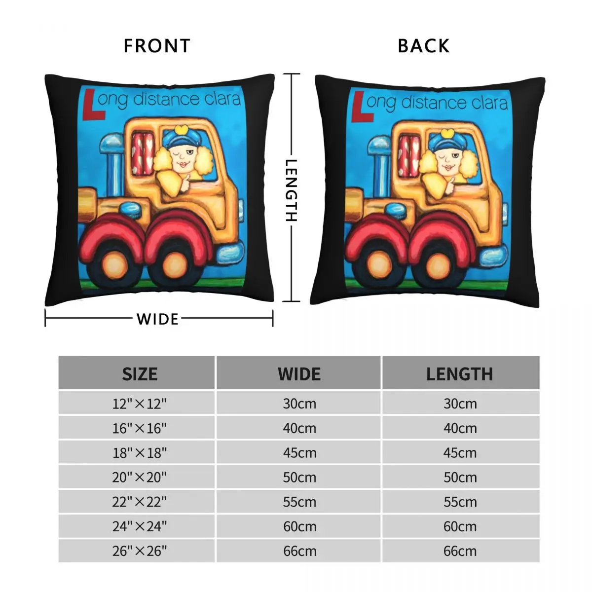 Long Distance Clara Pillowcase Polyester Linen Velvet Creative Zip Decor Pillow Case Sofa Cushion Cover