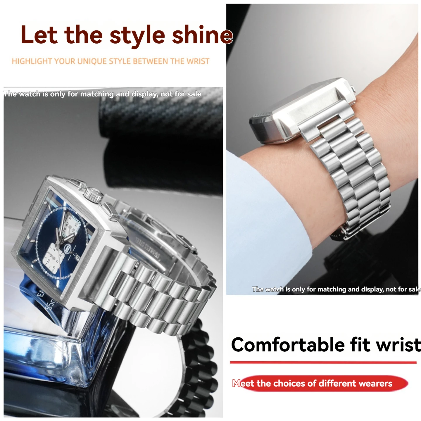 20 22mm links sólidos pulseira de metal para tag heuer pulseira de relógio extremidade plana implantação fivela aço inoxidável pulseira masculina