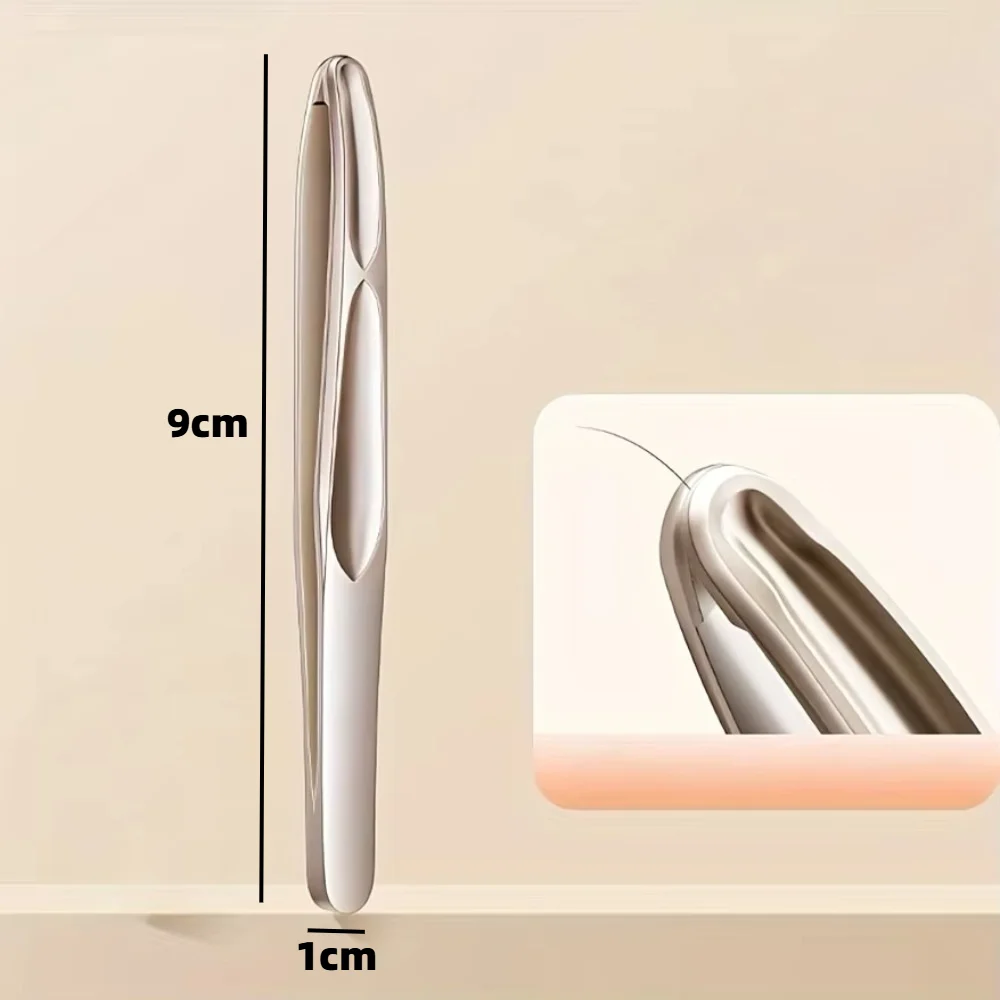 Stainless Steel Eyebrow Clips for Precision Beard and Mustache Trimming Gentle on Light Beige Round Head Tweezers Accessoires