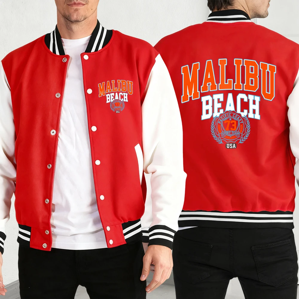 

Malibu Beach 73, одежда с принтом США, мужская модная мужская одежда в стиле Харадзюку, повседневная одежда с героями мультфильмов, винтажная флисовая куртка унисекс в стиле ретро