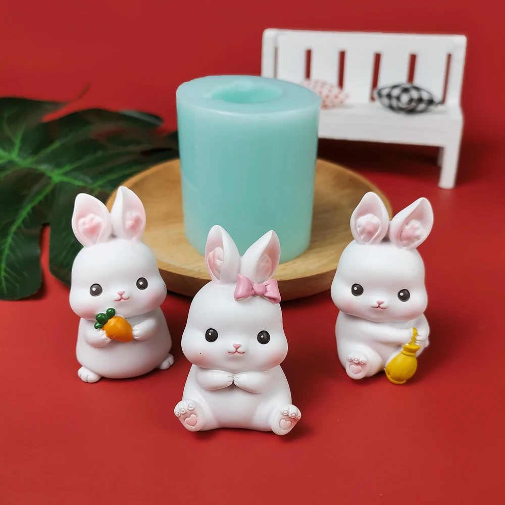 

PRZY Mould Silicone Rabbit Molds Fondant Cute Bunny Mold Soap Molds Handmade Soap Clay Resin Candle Mould