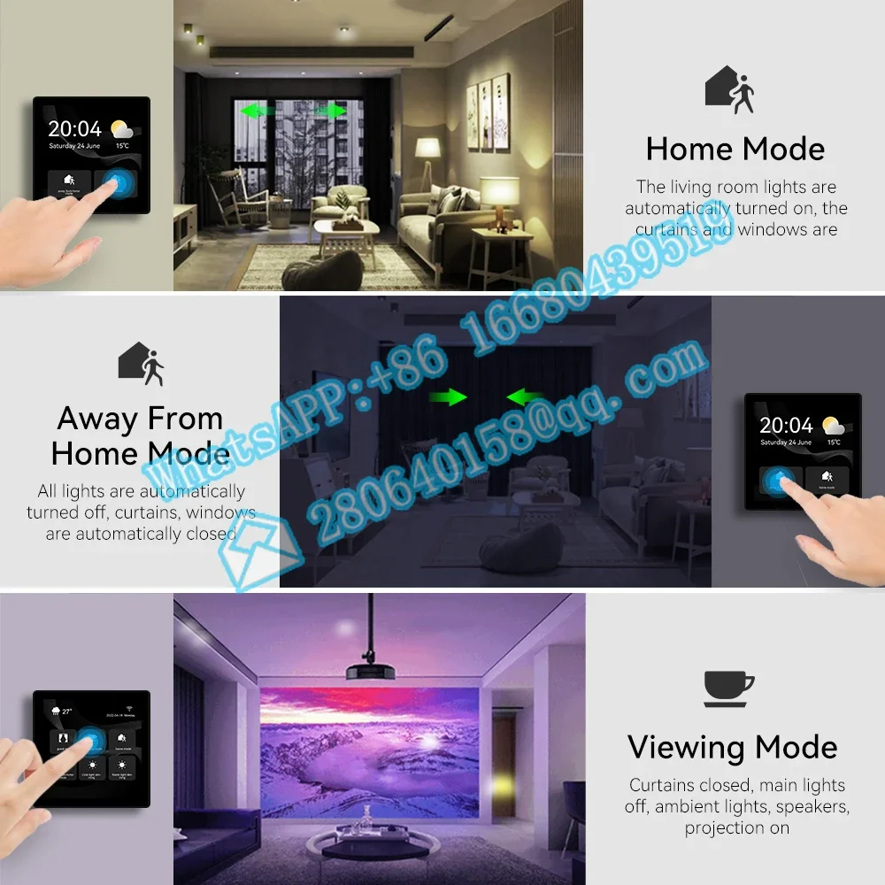 2022 Neuzugang Smart Villa Home Automation Systems Gateway mit ZigBee-Touchscreen-Funktion