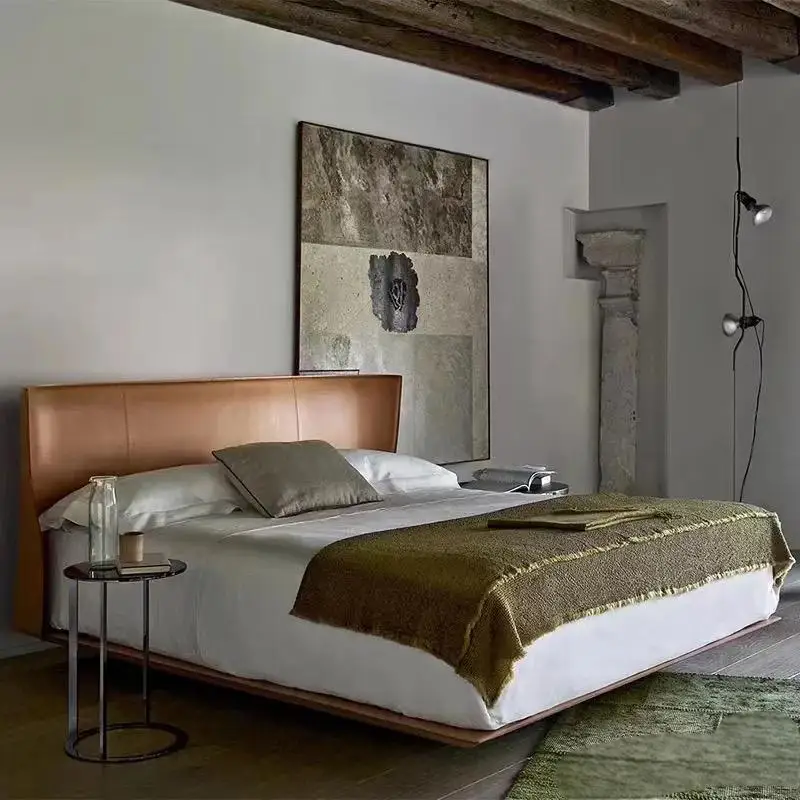 American Style Solid Wood Full Size Bed Modern Design Optional Color For Home Hotel Furniture Includes Storage
