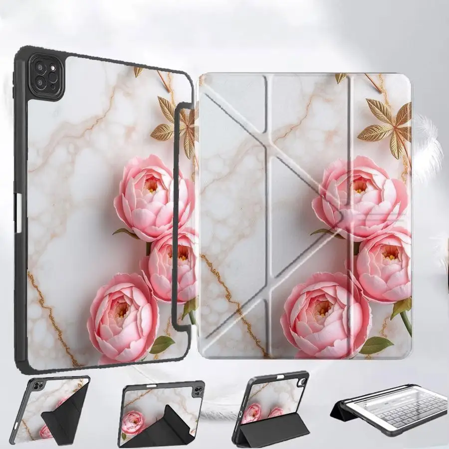 

Чехол-подставка для планшетов iPad Pro 11-го, 10-го, 9-го, 8-го, 7-го поколений, 12.9 дюймов, Mini 6, 7, Pro 2025, Air 4, 5, M3, M2, M4, 11 дюймов, роскошный, розовый