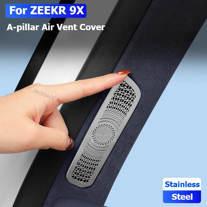 

For GEELY ZEEKR 9X 2025 2026 Air Conditioning A Pillar Outlet Cover Dust Protective Stainless Steel Air Vent Sticker Accessories