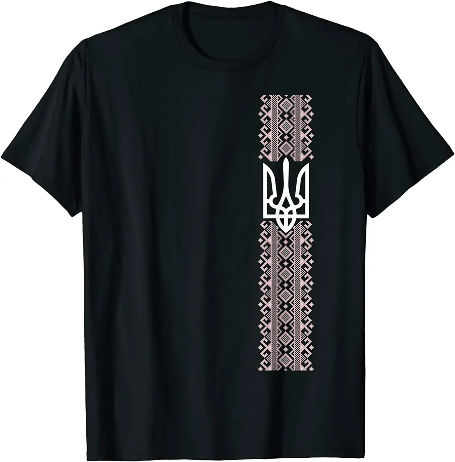 

Ukrainian badge trendy print T-shirt, casual and sporty men's T-shirt, high-quality Ukrainian trident fashionable short-sleeved