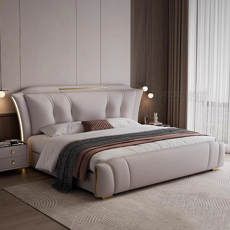 

Iron European Bed Simple Design Princess Sleeping Bedroom Massage Bed Luxury Modern Letto Matrimoniale Lounge Suite Furniture