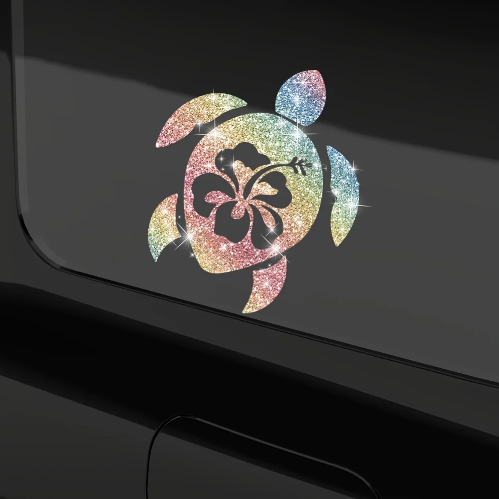 1 szt. Imitacja Diamentu Brokatowa Naklejka na Samochód Żółw Wodoodporna do Okna Samochodowego Tuning Stylizacja Samochodu Śmieszne Błyszczące Naklejki Winylowe na Łódź