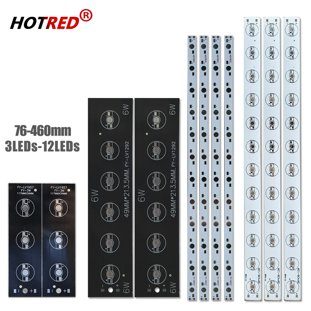 1-10pcs 1W 3W 5W LED Aluminum Base Plate 130mm 150mm 300mm 400mm 500mm 595mm PCB Board For 1 3 5 7 10 12 15 W Watt Light Beads