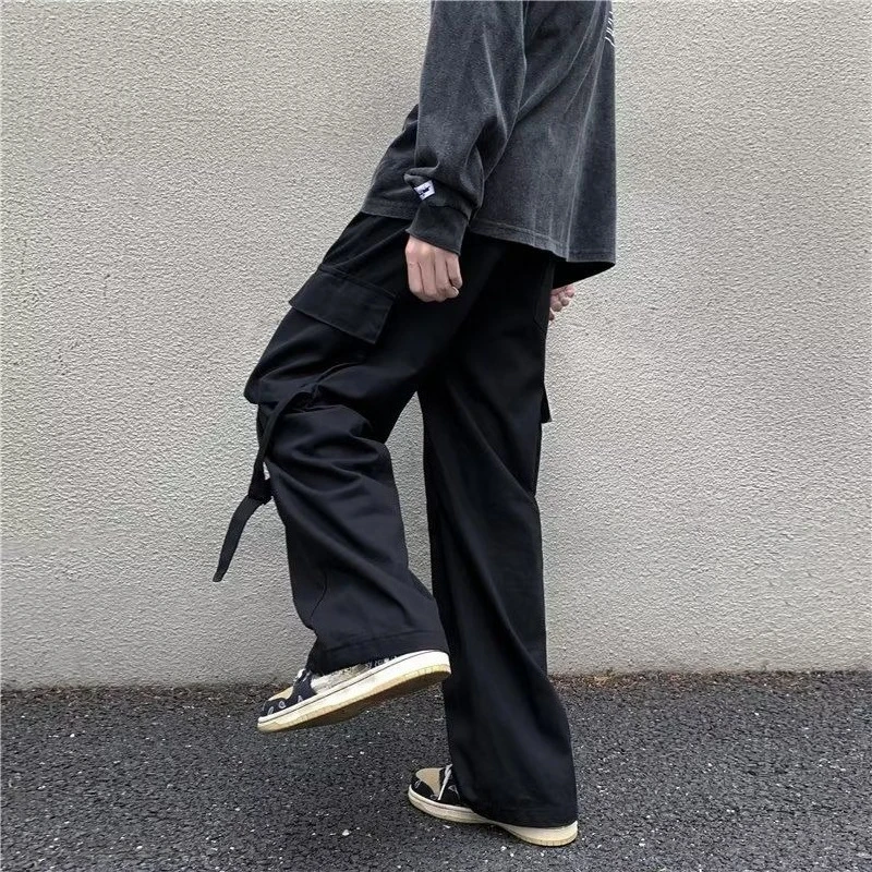 

Wide-leg Men's Cargo Pants Joggers Work Wear Fishing Hiking Fashion Techwear Nylon Cheapest Designer Loose Slacks Male Trousers