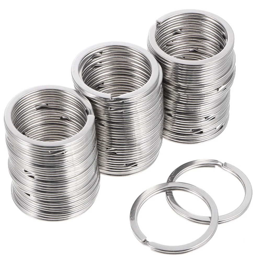 

50 шт., брелки из нержавеющей стали, кольца 28 мм, разделенные круглые для ключей от машины, металлический брелок для ключей, ремесла, портативный металл