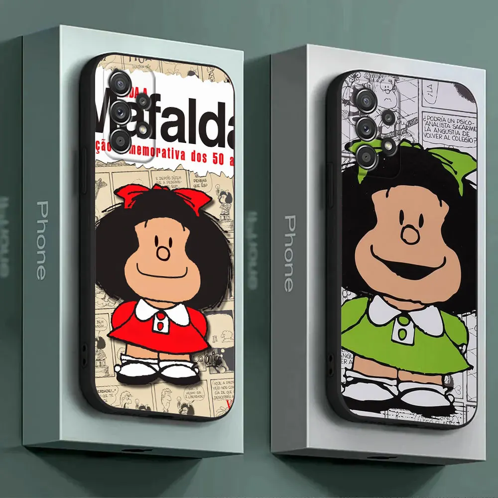 Mafalda Cartoon For Samsung Galaxy A55 Case A54 A52S A53 5G A51 A34 A35 A33 A32 A50 A72 A71 A73 A30 A7 A9 2018 Cases Soft Cover