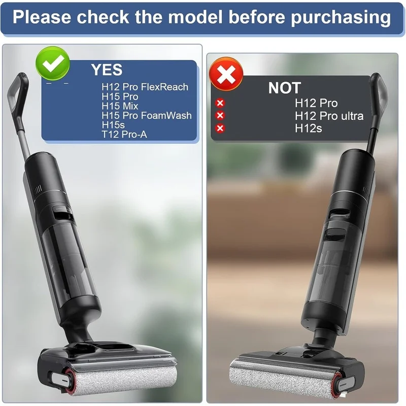 TCF Brush Roll and HEPA Filter Kit for Dreame H12 Pro/H15 Pro/H15 Mix/H15s/T12 Pro-A Wet Dry Vacuum Cleaner