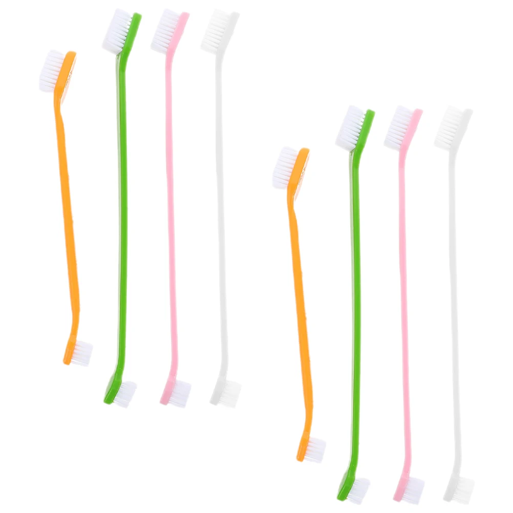 

8pcs Dog Toothbrushes Dual-Head Pet Toothbrush Oral Cleaning Brush For Small Dogs Puppy Teeth Cleaning Supplies Pet Brushing Kit