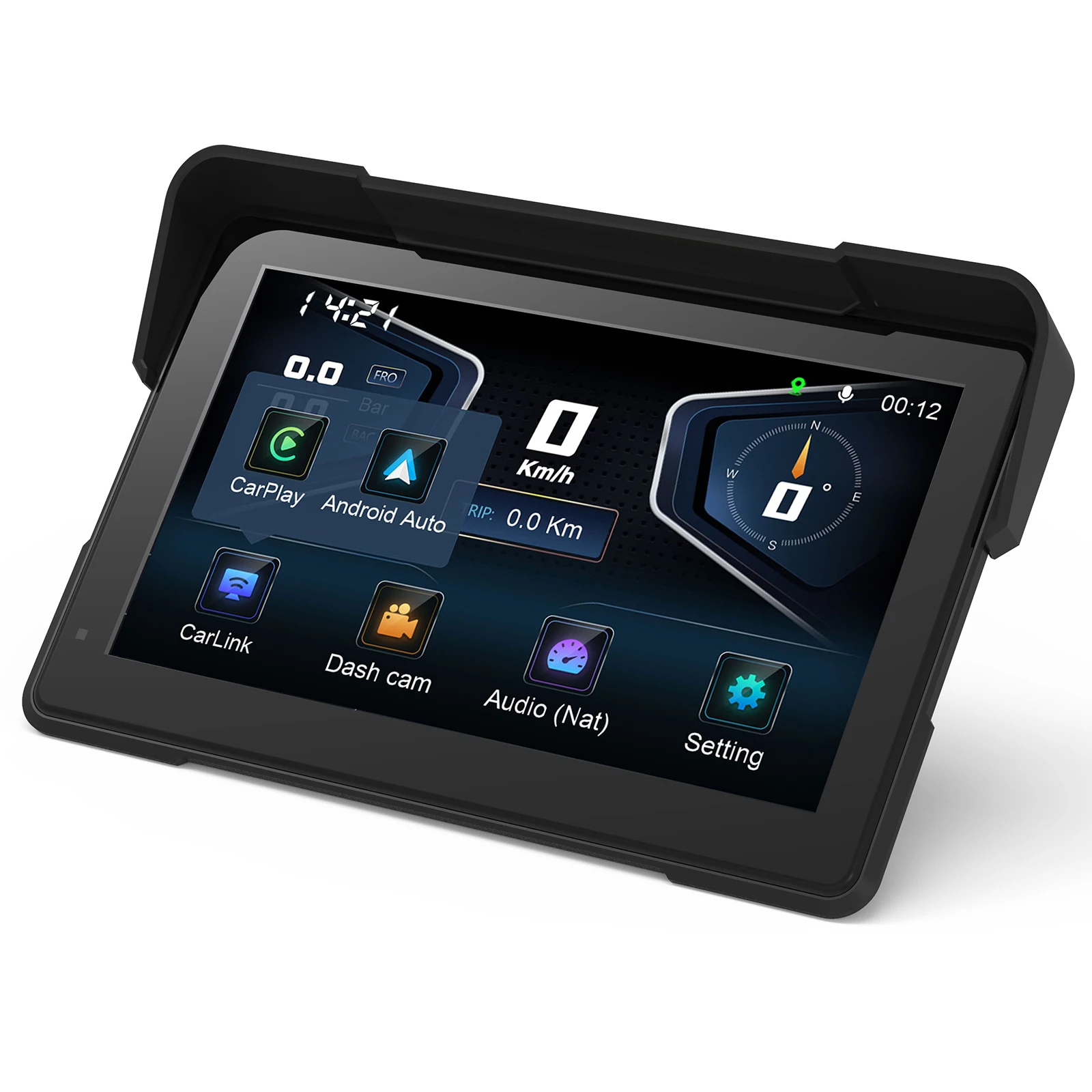 For EO:F93 motorcycle infotainment system 7-inch touch screen 1080P resolution loop recording with GPS trajectory rear BSD V4.0