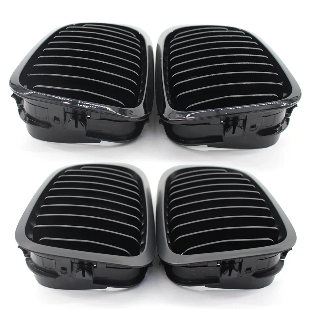 

2 шт. автомобильная передняя решетка черного цвета, матовая глянцевая передняя центральная решетка для почек для BMW E46 Pre-Facelift 2 Door Coupe