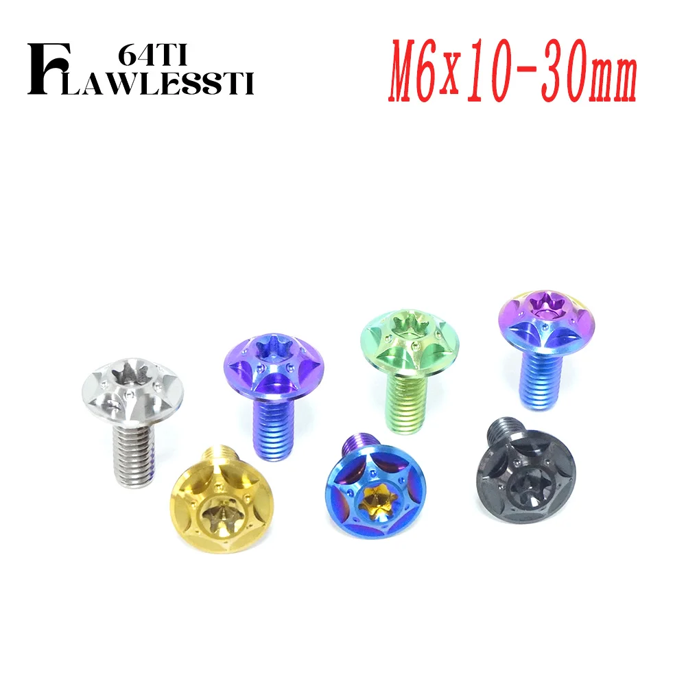 FLAWLESSTI M6x10-30 MM Gr5 Titanium Bolts CNC Bolts Front Fender Exhaust Pipe Visor Bolt For Honda Forza 350 Yamaha Xmax 300