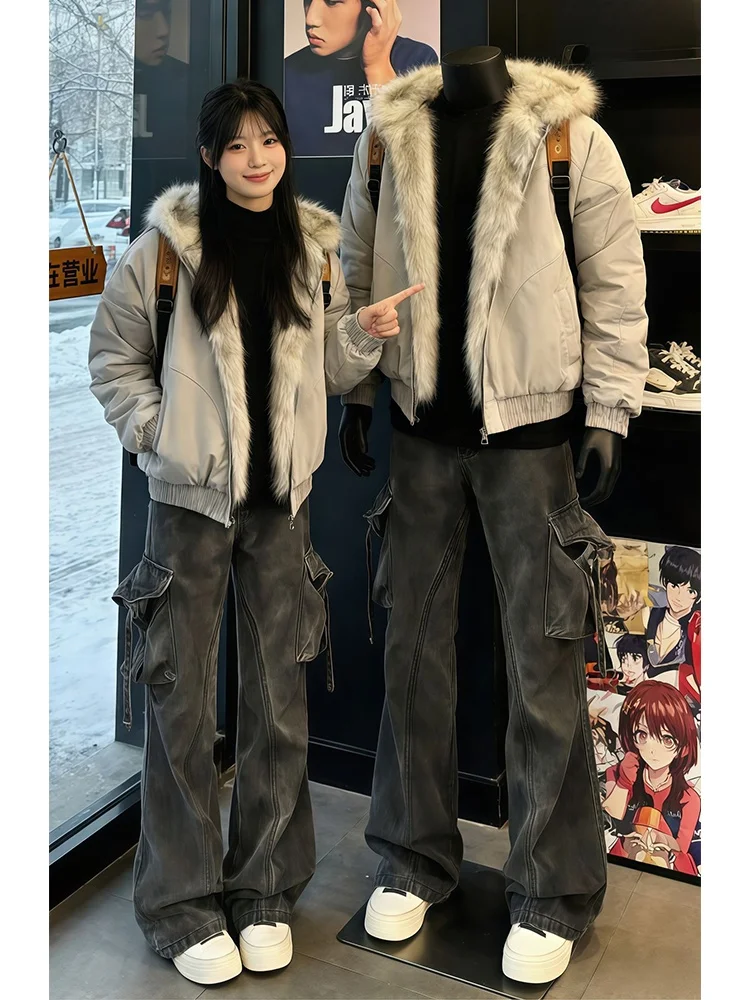 

Мужские джинсы в американском ретро-стиле, зимние рабочие брюки для лесорубов, прямые, слегка расклешенные, с низкой посадкой, на молнии, весенний сезон