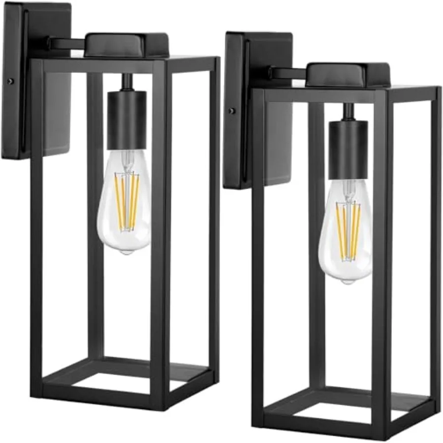 Large Size Outdoor Wall Lights, Wall Lantern, Waterproof Exterior Wall Sconce, Anti-Rust Wall Mounted Lightg with Glass Shade,