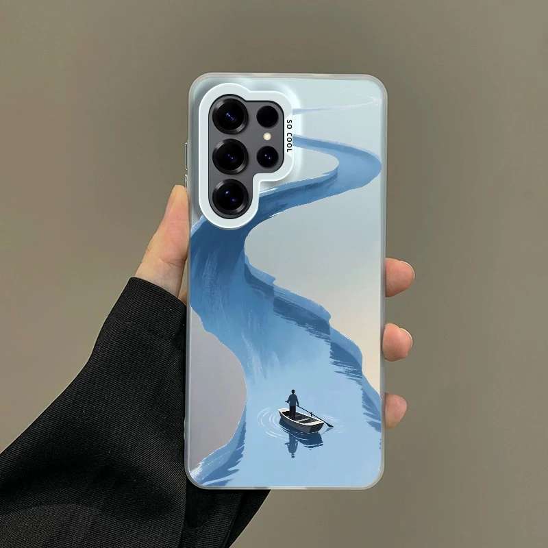 Colorful Soft Edge Hard Shell Phone Case for Samsung Galaxy A10 A11 A12 A13 A14 A03 A04E A23 A54 A52 A51 Cover River Fundas Bags