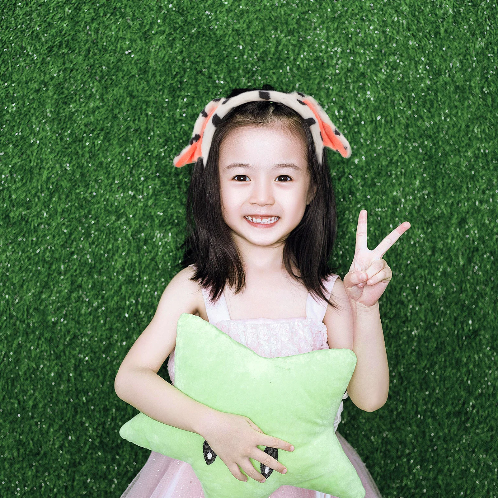 

4Pcs Dalmatian Dog Ears Headband Eyecatching Pink Spotted Design for Family Gatherings Theme Photography Events