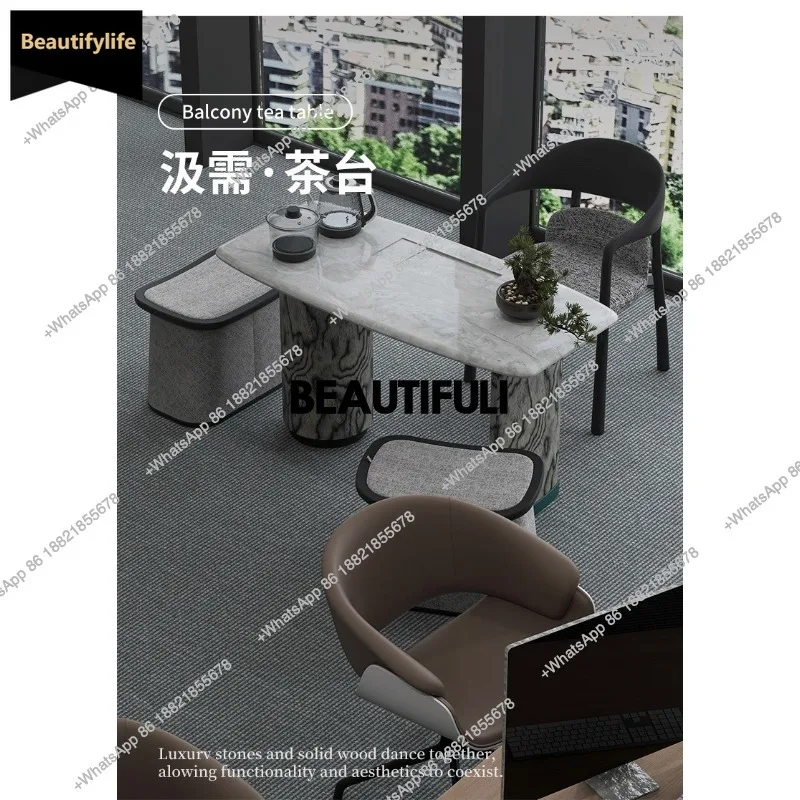 D80 Solid wood office tea table and chair combination tea table small apartment household exquisite small tea table