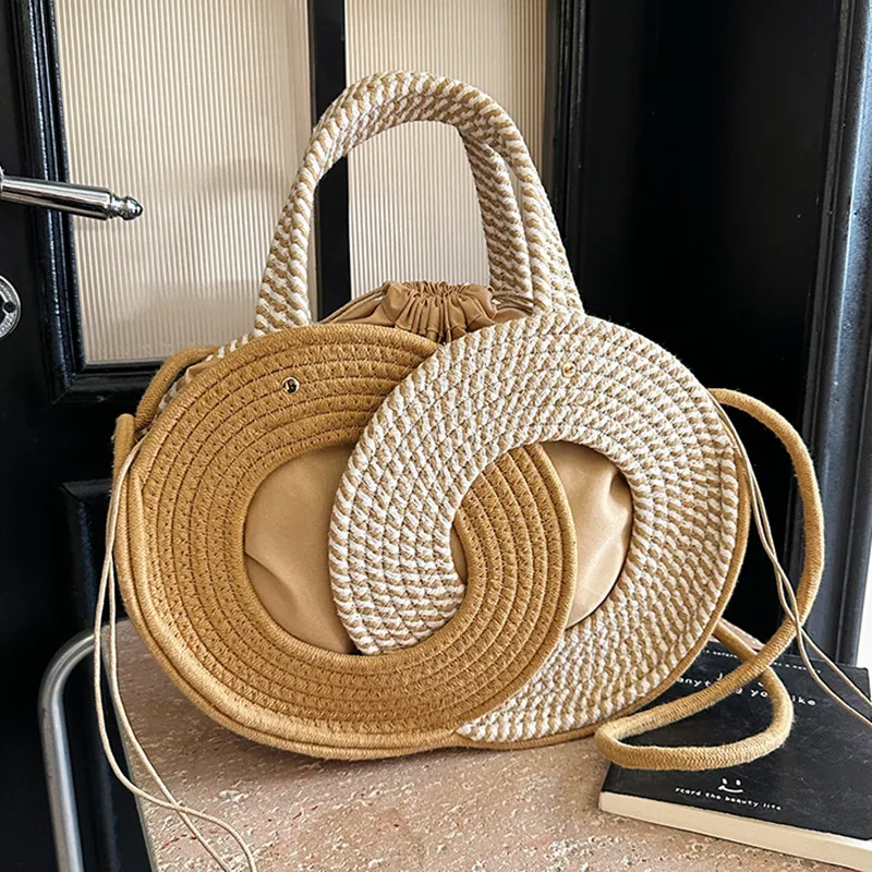 

woman summer beach bags for women travel bag large capacity handmade rope totes handbags summer fashion crossbody shoulder bags