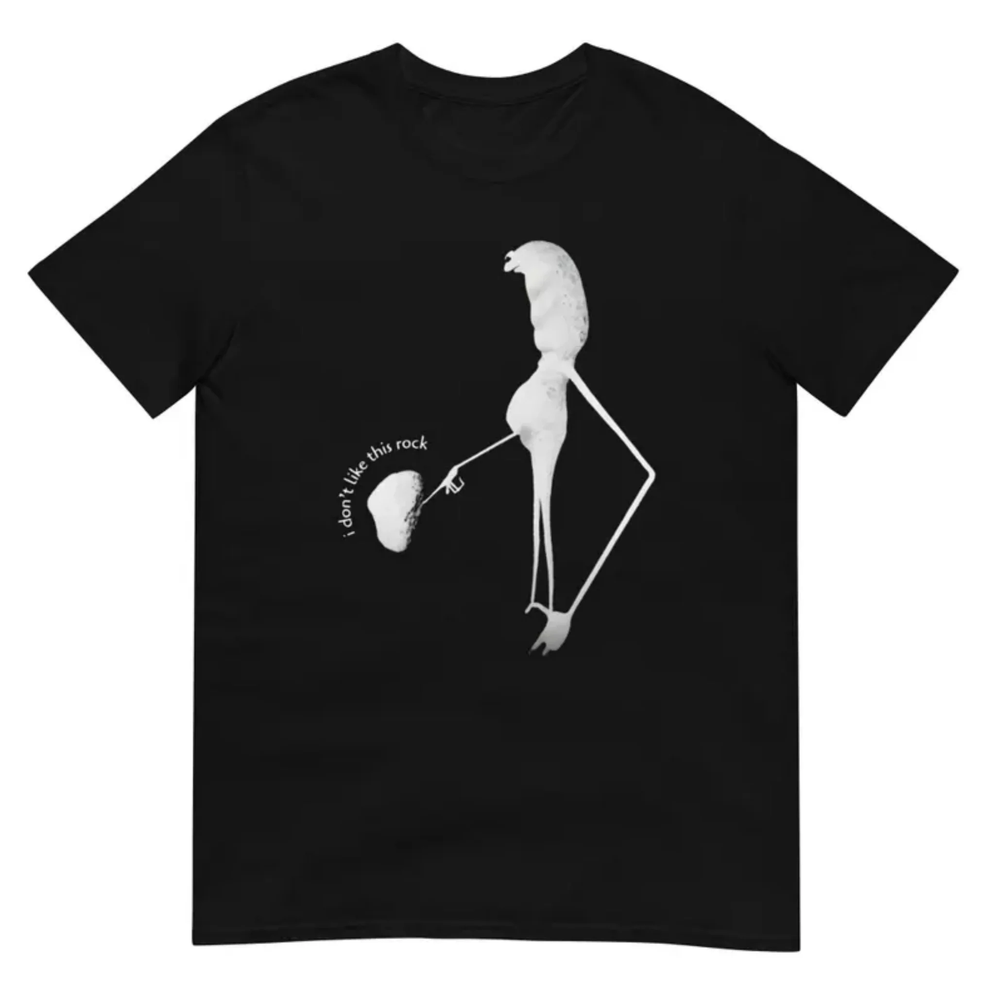 Women Short Sleeve T Shirt I Don't Like This Rock Weird Abstract Alien Meme Graphic Casual Tee