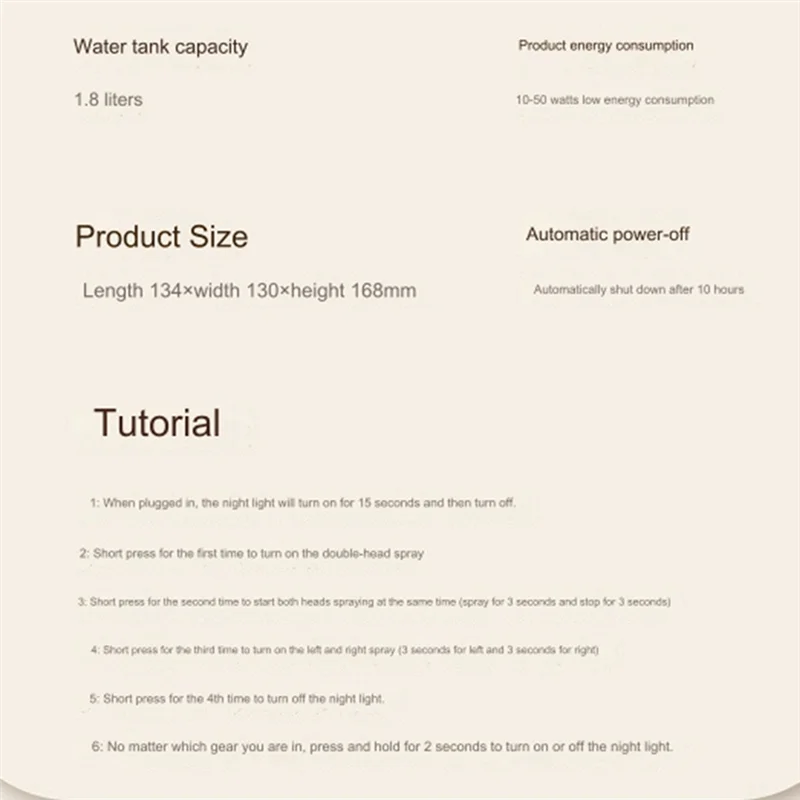 A05G-مرطب مكتبي محمول 1800 مل مرطب رذاذ بارد للمنزل وغرفة النوم والنباتات المكتبية رذاذ مزدوج الرأس