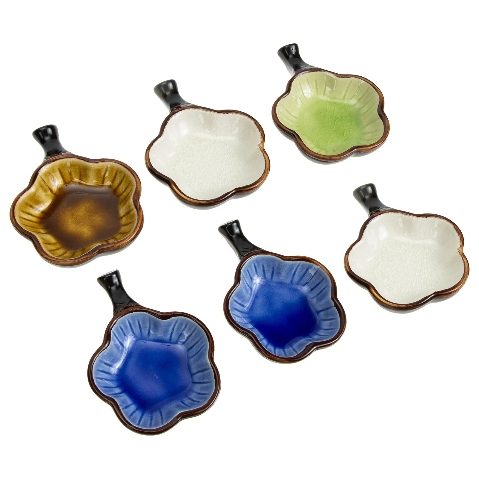 6Pcs Ceramic Ink Brush Washer Multifunctional Brush Dish for Calligraphy Drawing Tools Calligraphy Tool