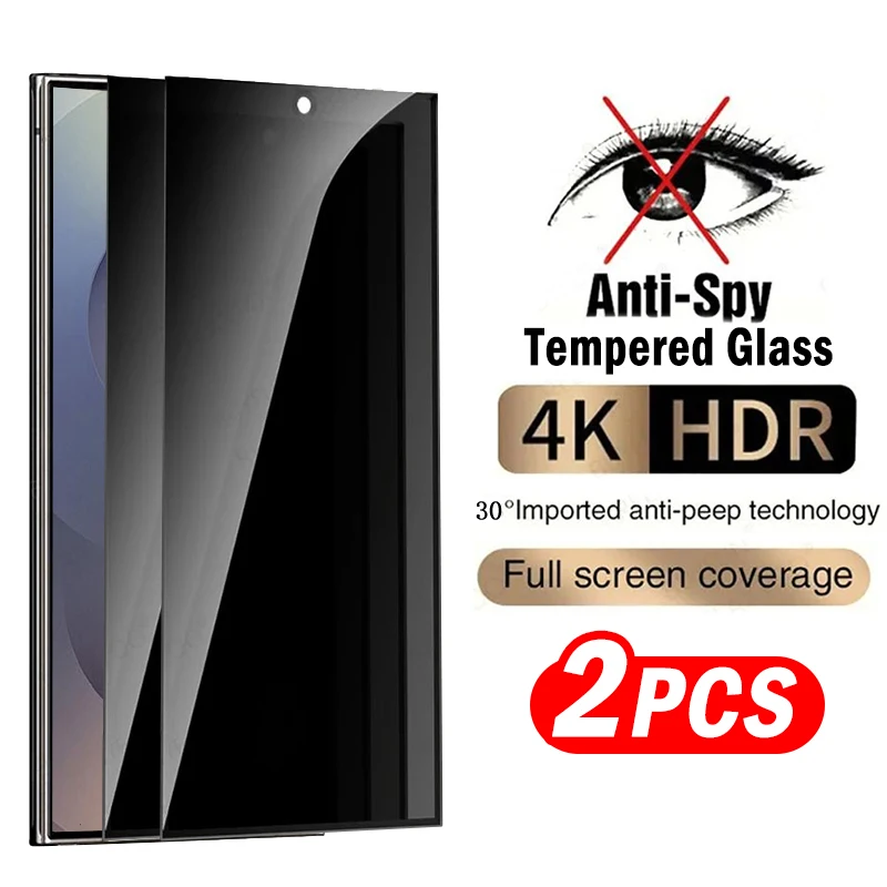 1-2pcs Anti-peep Screen Protector For Samsung Galaxy S25 Ultra S24 Plus Anti Scratch Privacy Tempered Glass For Samsung S25 Plus