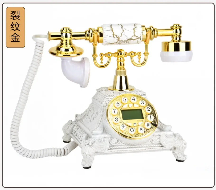 European Retro Corded Landline Telephone, Antique‑Style Phone with Backlight Hands‑Free Caller ID for Home Office Hotel Decor