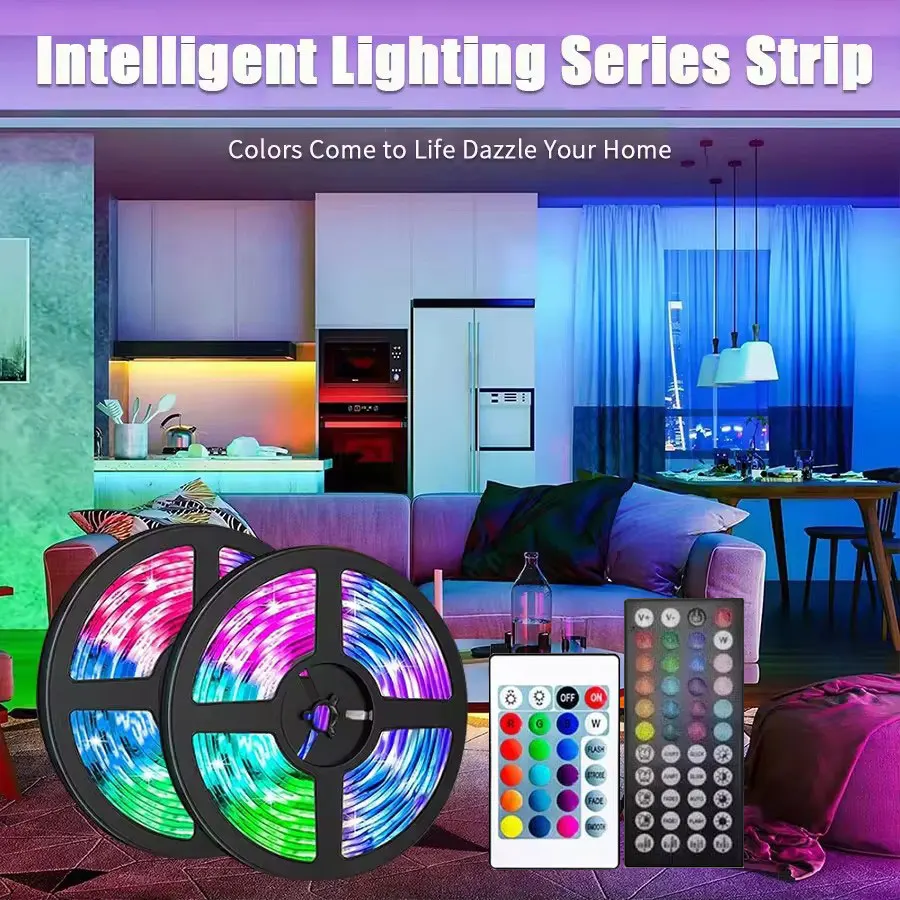 Smart Usb Led Light Strip 15 Metry Tv Computer Led Backlight 5050 Bluetooth Remote Control Rgb Led Lights Room Decor Ice String