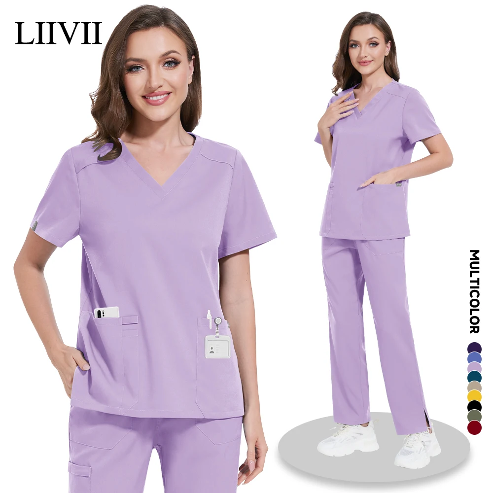 Ensemble de tenues médicales pour hôpital, uniforme de médecin, accessoires d'infirmière, vêtements médicaux, haut et pantalon chirurgical pour femmes, vêtements de travail pour pharmacie et laboratoire, homme