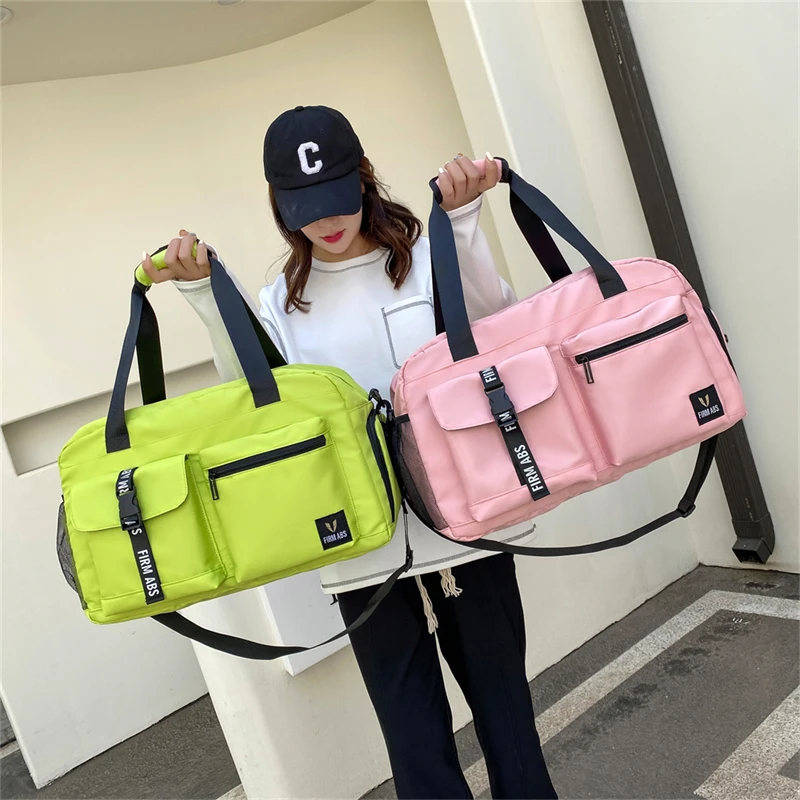 

2022 Waterproof Travel Bags for Women Multifunctional Weekend Tote Men Large Travel Duffle Multi Pocket Storage Shoulder Bag