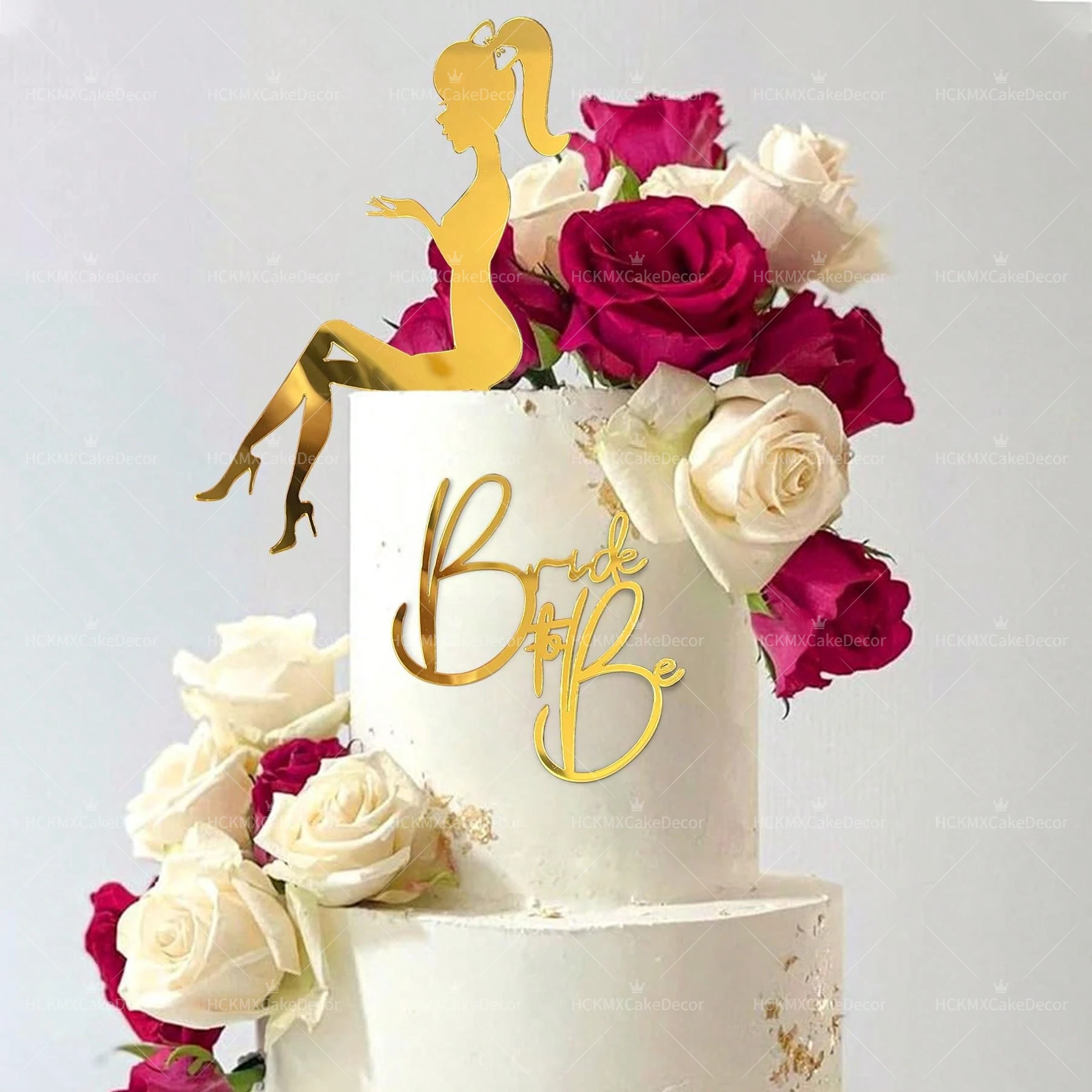 2 teile/satz Gold Acryl Braut Zu Werden Kuchen Topper Für Hochzeit Kuchen Dekorationen Liefert