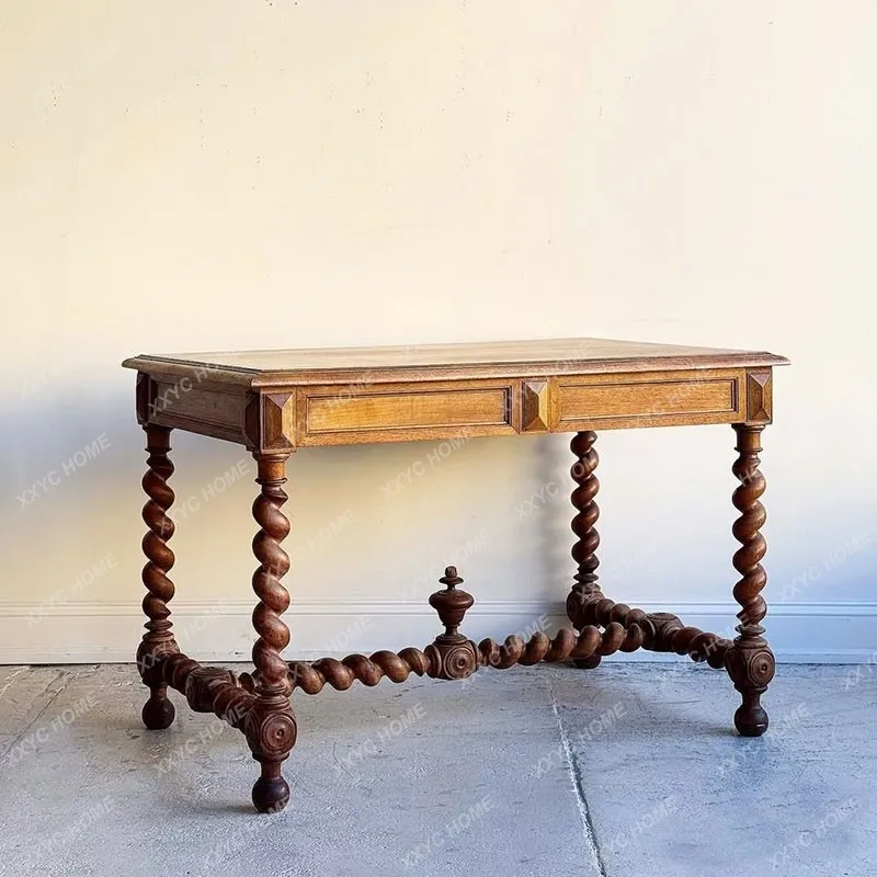 

Lmedieval solid wood xuanguan platform Ming and Qing classical spiral leg solid wood decoration table rectangular