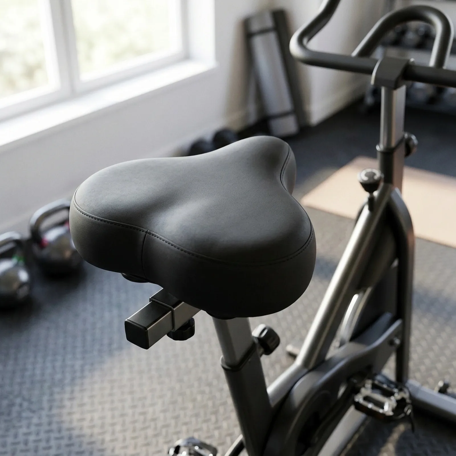 Anti-slip Bike Cushion Exercise Bike Cushion Home Workouts 290*220mm Comfortable Cycling Seat Pad Secure Fit Design Black Color