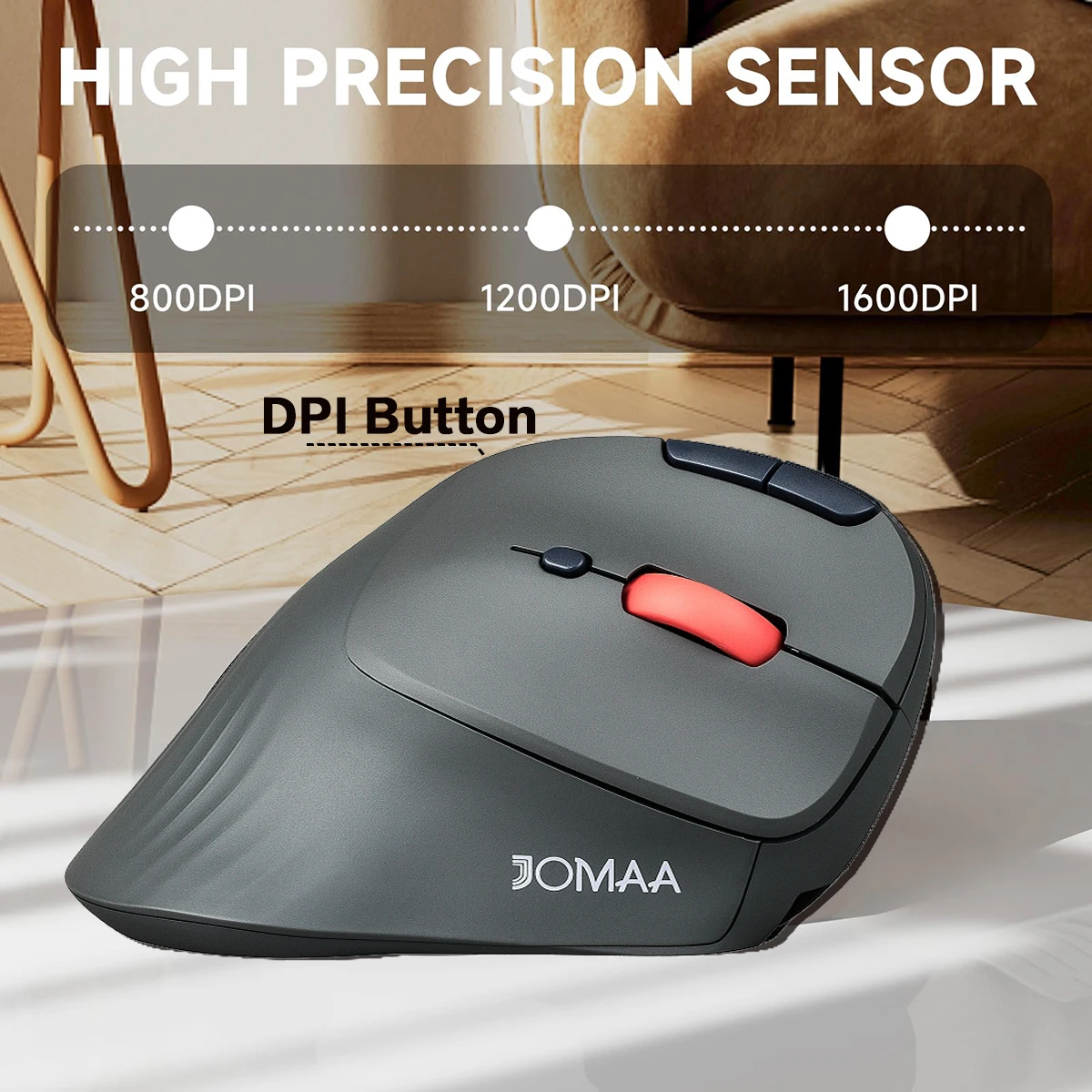 Ergonomic Bluetooth/2.4G Wireless Trackball Mouse for PC/Laptop/Desktop,Rechargeable Optical Vertical Mouse with Silent Design