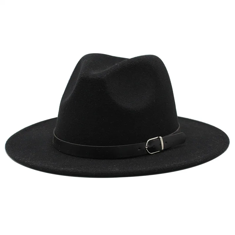 

1PC British Style Felt Jazz Fedora Hat Panama Trilby Hats For Women Men Gentleman Wedding Party Hat