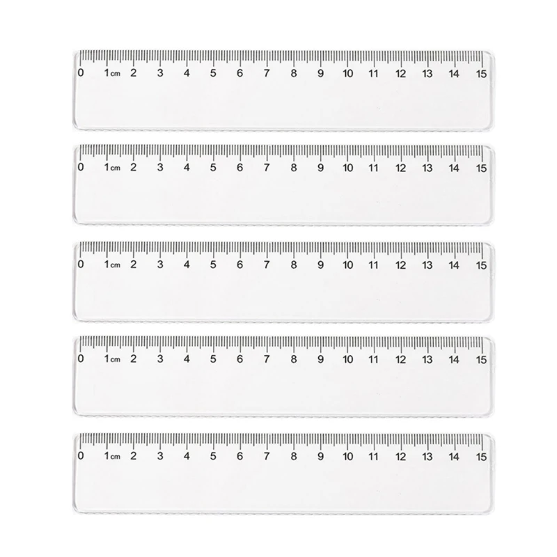 

5 шт. 15c/20 см прозрачная линейка пластиковая линейка прямая линейка набор линеек для начальной школы