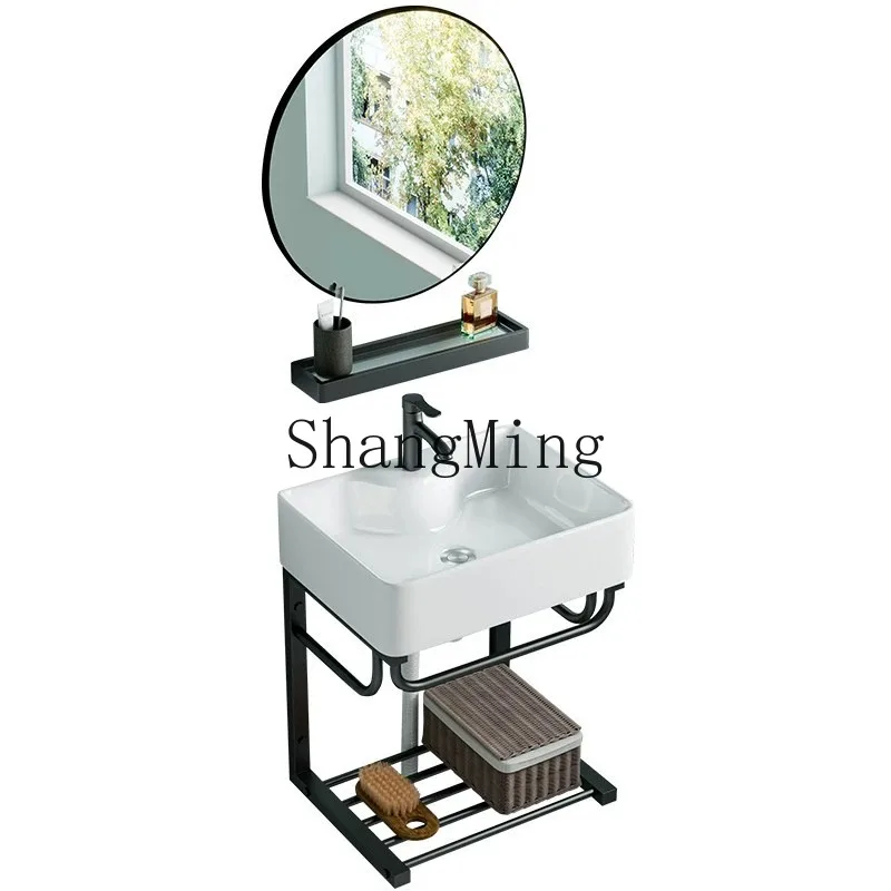 DSA wall-mounted wash basin cabinet combination ceramic wash basin household mini balcony small apartment