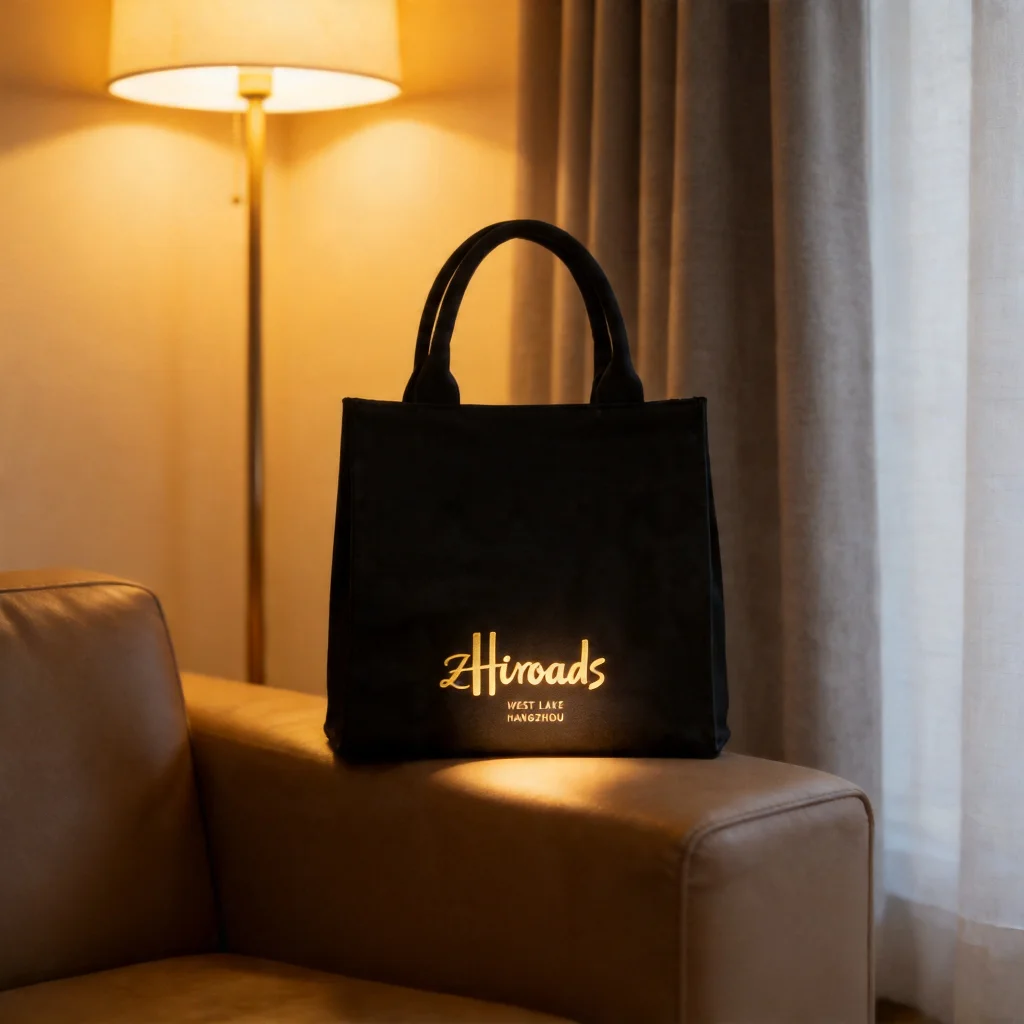ZHiroads Premium Cotton Canvas Tote Bag Luxury Gold Logo Handbag Large Capacity Shoulder Bag for Work Travel Shopping 