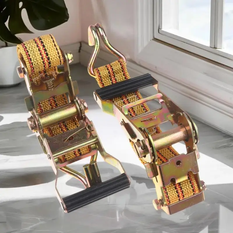 

{CC44} Сверхпрочные стяжные ремни с трещоткой, длиной 2/3/4/6 метров, с двойным крюком, для крепления грузов на грузовиках, для транспортировки и фиксации грузов