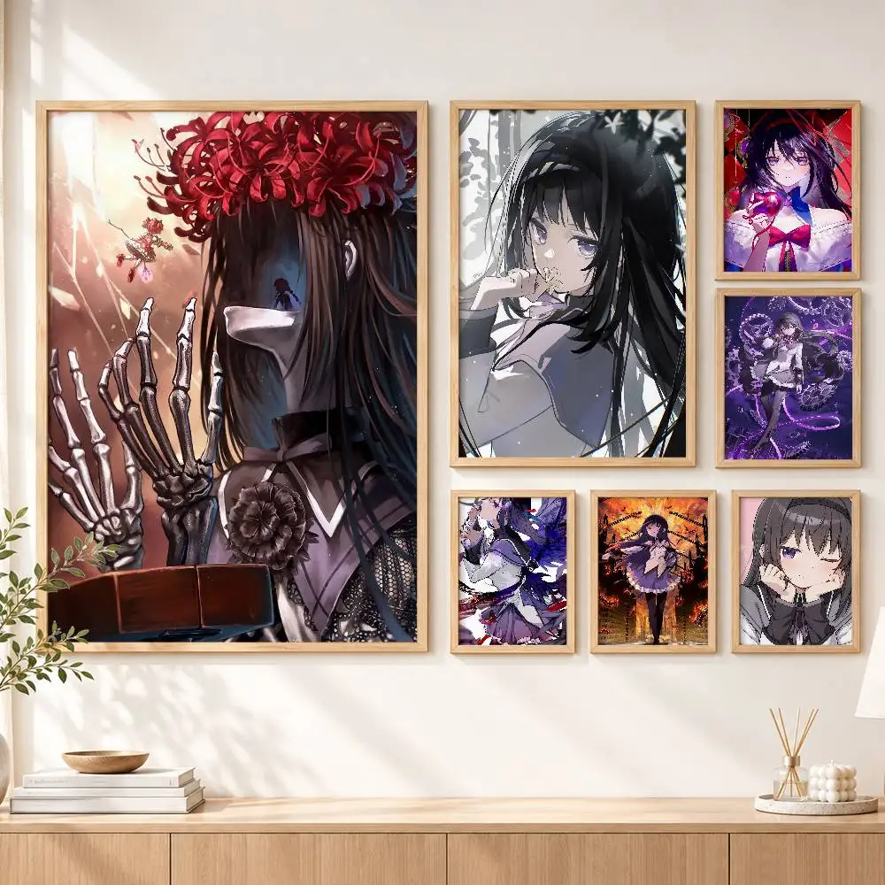 Anime P-Puella Magi H-Homura Akemi Poster HD Self Adhesive Waterproof Wall Art Ideal for Home Office Dorm Gift Customizable