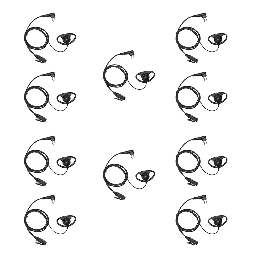 

10 шт. наушник, совместимый с Motorola Radio CLS1410 CLS1110 CP200 GP300 GP2000 P140, рация с микрофоном PTT, 2-контактная гарнитура