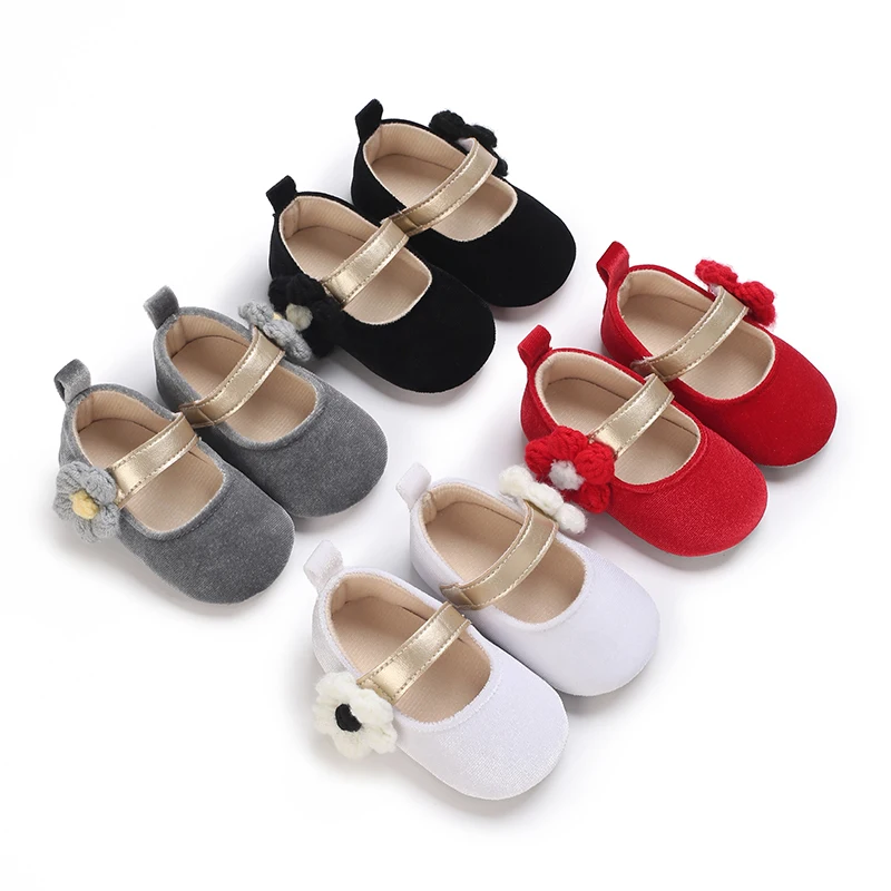 

Infant Bowknot Mary Jane Flats - Casual Solid Color, Spring/Fall Soft Fabric Slip-On Shoes for Newborns, Breathable Non-lined In