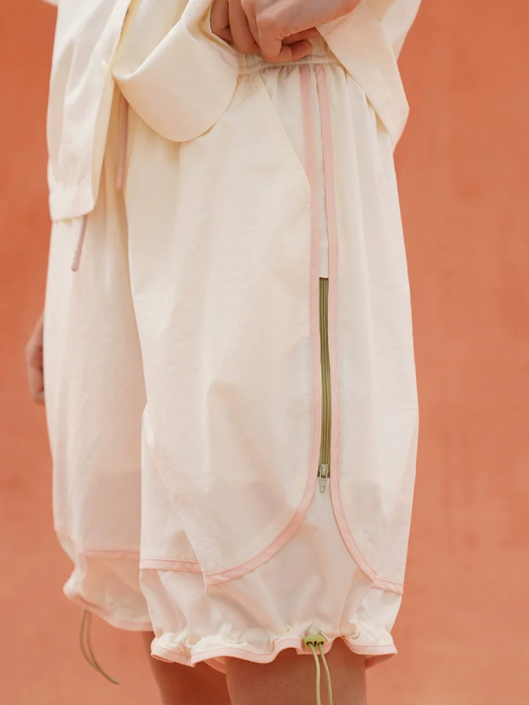 

Spring Summer Original Light Retro Sports Milk Cream White Shorts Quick-Drying Breathable Outdoor Versatile Anti-wrinkle Pants
