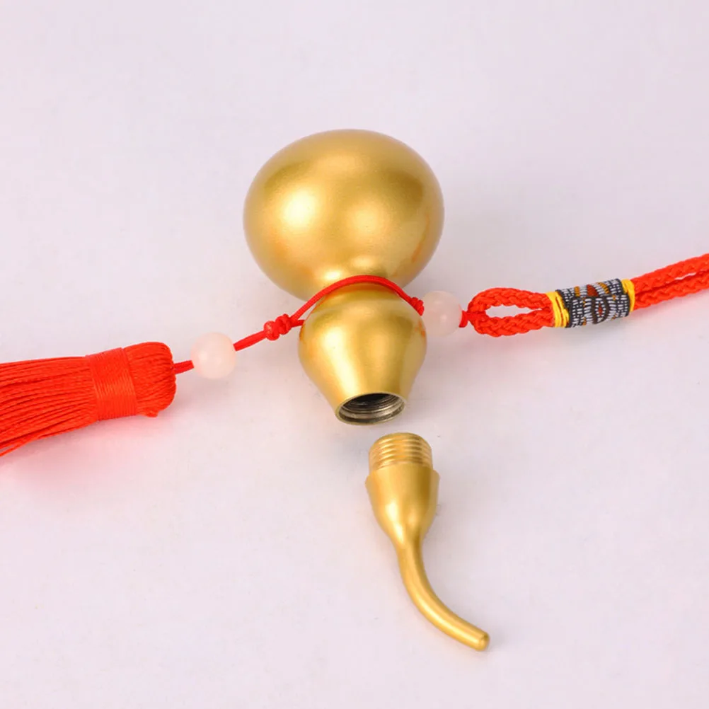 

Brass Gourd Ornament Hollow Design Chinese Hu Lu Statue For Home Decor Feng Shui Curbic Decoration Vintage Crafts Table