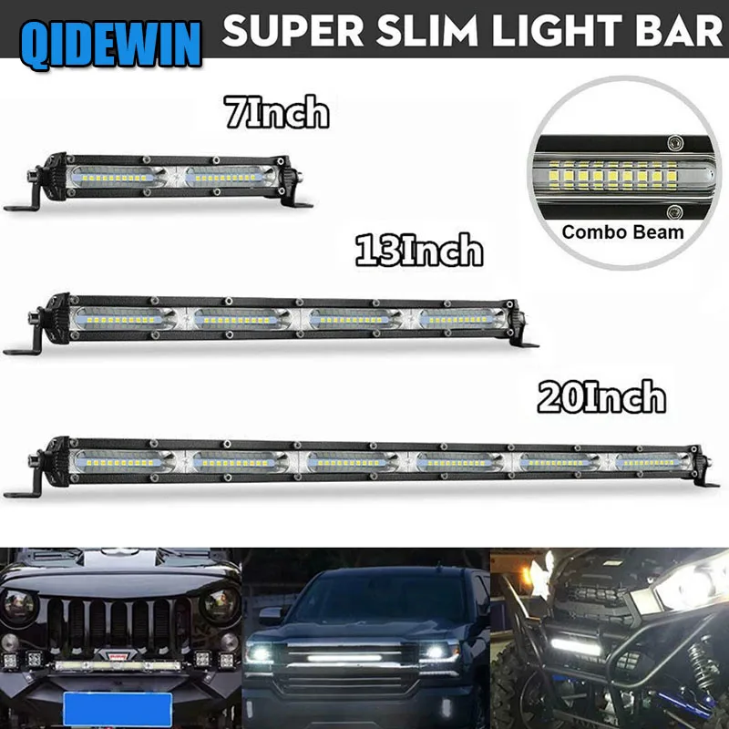 

7/13/20 inch LED Car Ligh Bar Offroad Spot Flood LED Light Shockproof for Jeep Boat Truck Car 4WD 4x4 12V 24V IP68 Work Lamp